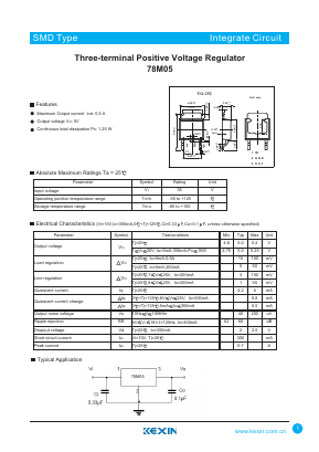 78M05 Datasheet PDF KEXIN Industrial