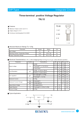78L12 Datasheet PDF KEXIN Industrial