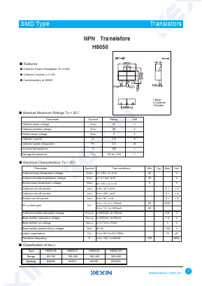 H8050-B Datasheet PDF KEXIN Industrial