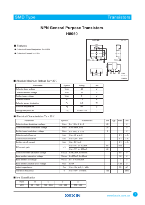 H8050-D3 Datasheet PDF KEXIN Industrial