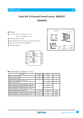 KDS4953 Datasheet PDF KEXIN Industrial