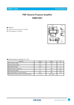 KMBT2907 Datasheet PDF KEXIN Industrial