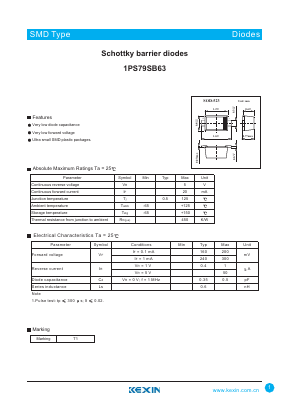 1PS79SB63 Datasheet PDF KEXIN Industrial