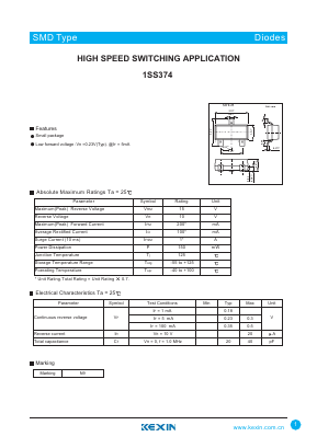 1SS374 Datasheet PDF KEXIN Industrial