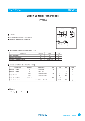 1SV276 Datasheet PDF KEXIN Industrial