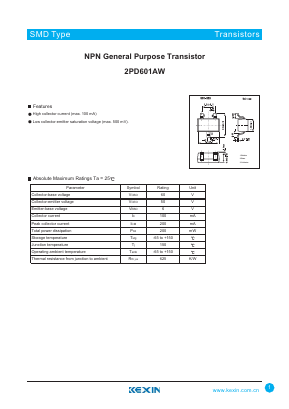2PD601AQW Datasheet PDF KEXIN Industrial
