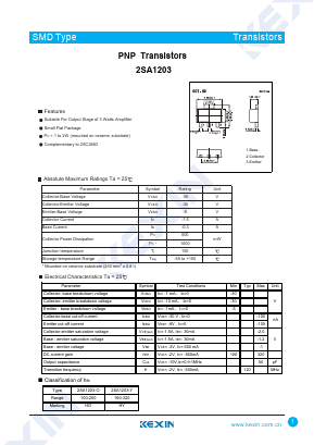 A1203 Datasheet PDF KEXIN Industrial