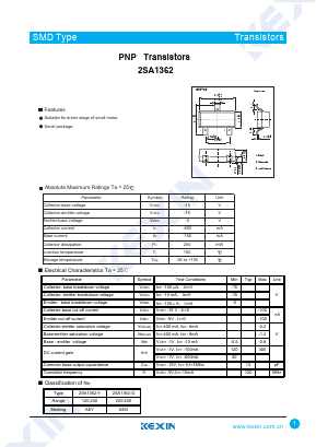 A1362 Datasheet PDF KEXIN Industrial