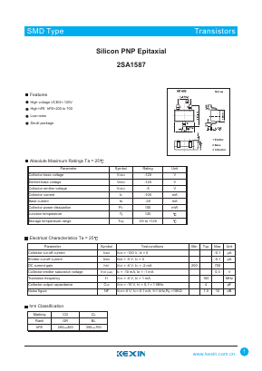 2SA1587 Datasheet PDF KEXIN Industrial