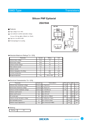 A1944 Datasheet PDF KEXIN Industrial