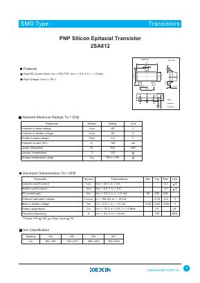 2SA812 Datasheet PDF KEXIN Industrial