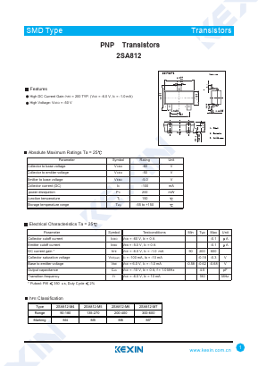2SA812-M4 Datasheet PDF KEXIN Industrial