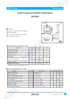 2SC2883 Datasheet PDF KEXIN Industrial