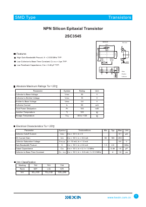2SC3545 Datasheet PDF KEXIN Industrial