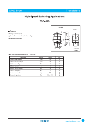 2SC4523 Datasheet PDF KEXIN Industrial