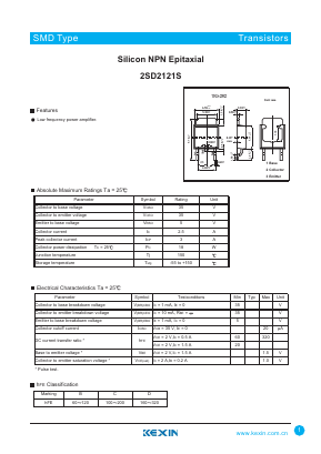 2SD2121S Datasheet PDF KEXIN Industrial