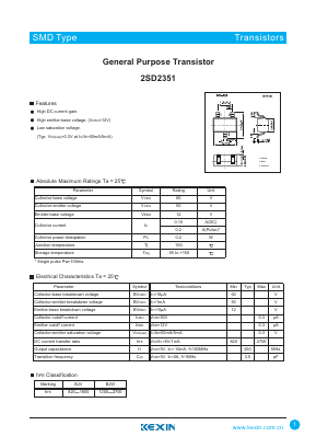 2SD2351 Datasheet PDF KEXIN Industrial