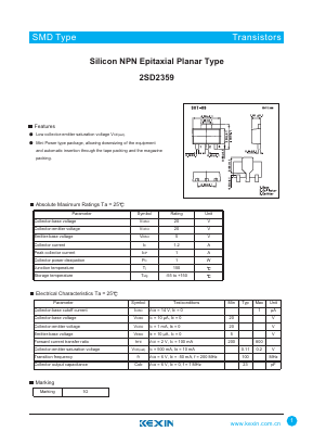 2SD2359 Datasheet PDF KEXIN Industrial