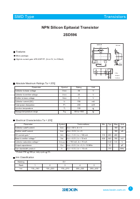 2SD596 Datasheet PDF KEXIN Industrial