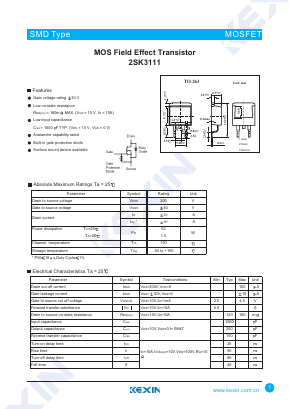 2SK3111 Datasheet PDF KEXIN Industrial