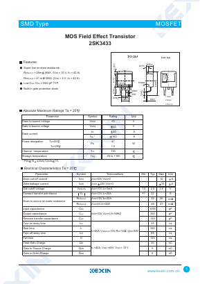 K3433 Datasheet PDF KEXIN Industrial