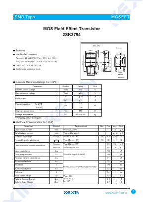 2SK3794 Datasheet PDF KEXIN Industrial