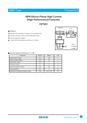 FZT851 Datasheet PDF KEXIN Industrial
