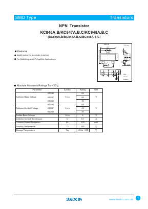 BC848C Datasheet PDF KEXIN Industrial