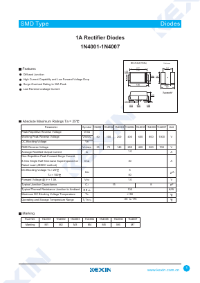1N4007 Datasheet PDF KEXIN Industrial