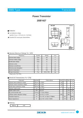 2SB1427 Datasheet PDF KEXIN Industrial