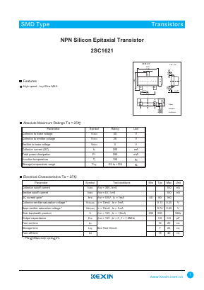 C1621 Datasheet PDF KEXIN Industrial