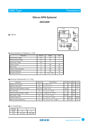 2SC4209 Datasheet PDF KEXIN Industrial