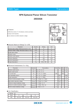 2SD2028 Datasheet PDF KEXIN Industrial
