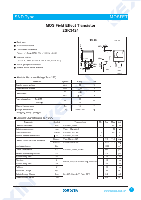 2SK3424 Datasheet PDF KEXIN Industrial