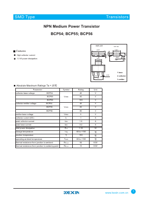 BCP55-10 Datasheet PDF KEXIN Industrial