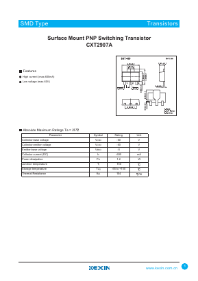 CXT2907A Datasheet PDF KEXIN Industrial
