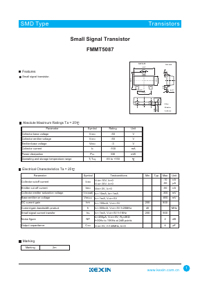 FMMT5087 Datasheet PDF KEXIN Industrial
