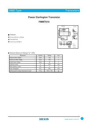 FMMT614 Datasheet PDF KEXIN Industrial
