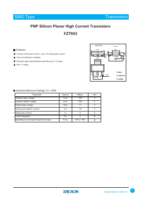 FZT953 Datasheet PDF KEXIN Industrial