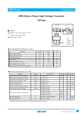 FZTA42 Datasheet PDF KEXIN Industrial