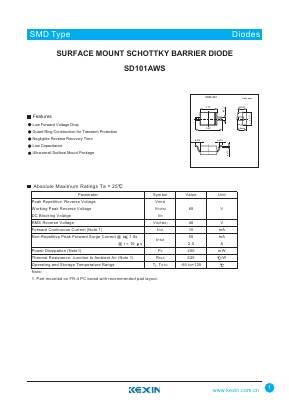 SD101AWS Datasheet PDF KEXIN Industrial