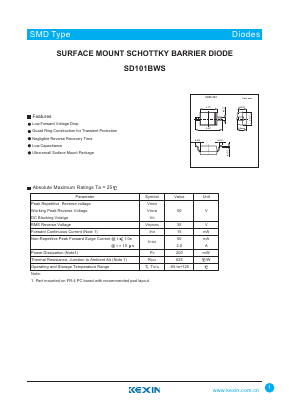 SD101BWS Datasheet PDF KEXIN Industrial