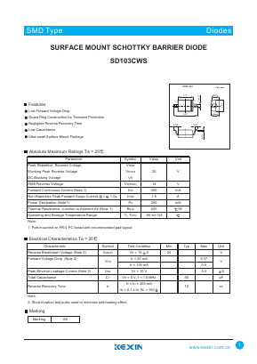 SD103CWS Datasheet PDF KEXIN Industrial