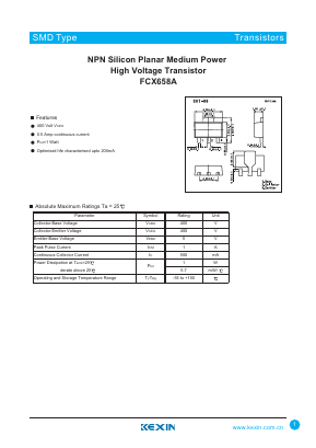 FCX658A Datasheet PDF KEXIN Industrial