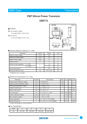 B772 Datasheet PDF KEXIN Industrial