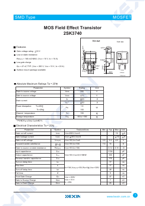 2SK3740 Datasheet PDF KEXIN Industrial