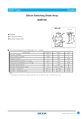 BAW100 Datasheet PDF KEXIN Industrial