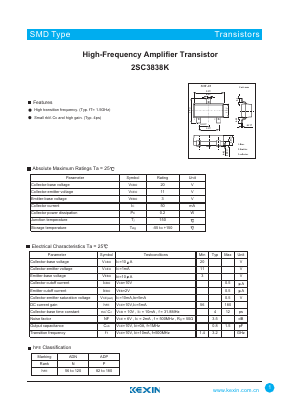 2SC3838K Datasheet PDF KEXIN Industrial