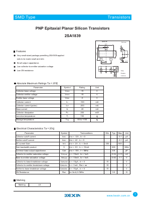 2SA1839 Datasheet PDF KEXIN Industrial