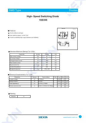 1SS355 Datasheet PDF KEXIN Industrial